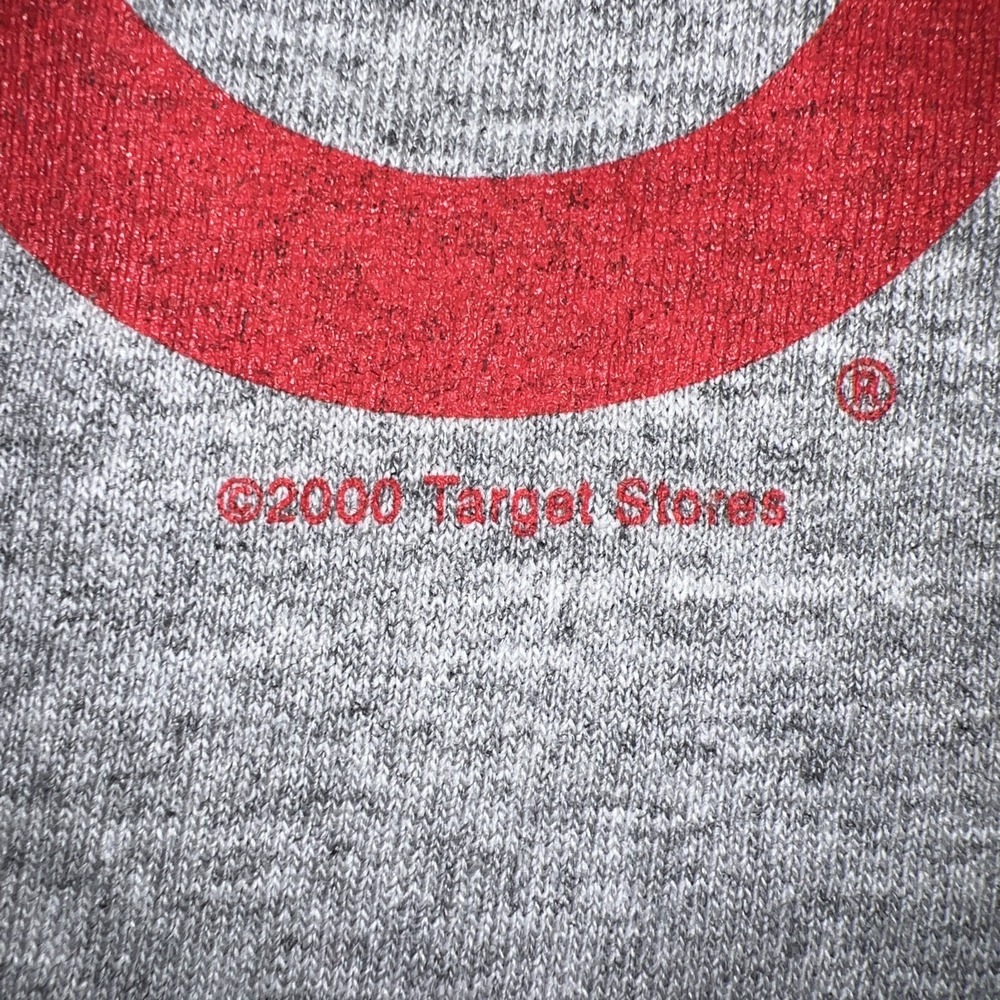 NOS Target Store Logo Santa Hat T Shirt Men's Sz M Gray Christmas 2000's Y2K Tee - Picture 4 of 8